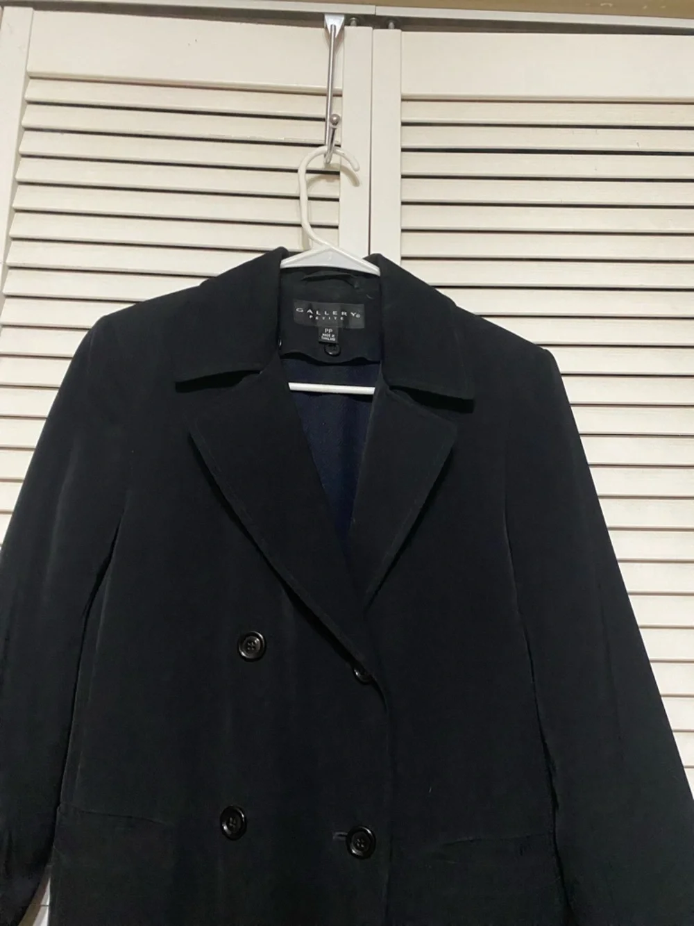 Ann Taylor Black Double-Breasted Trench Coat - Picture 3 of 6
